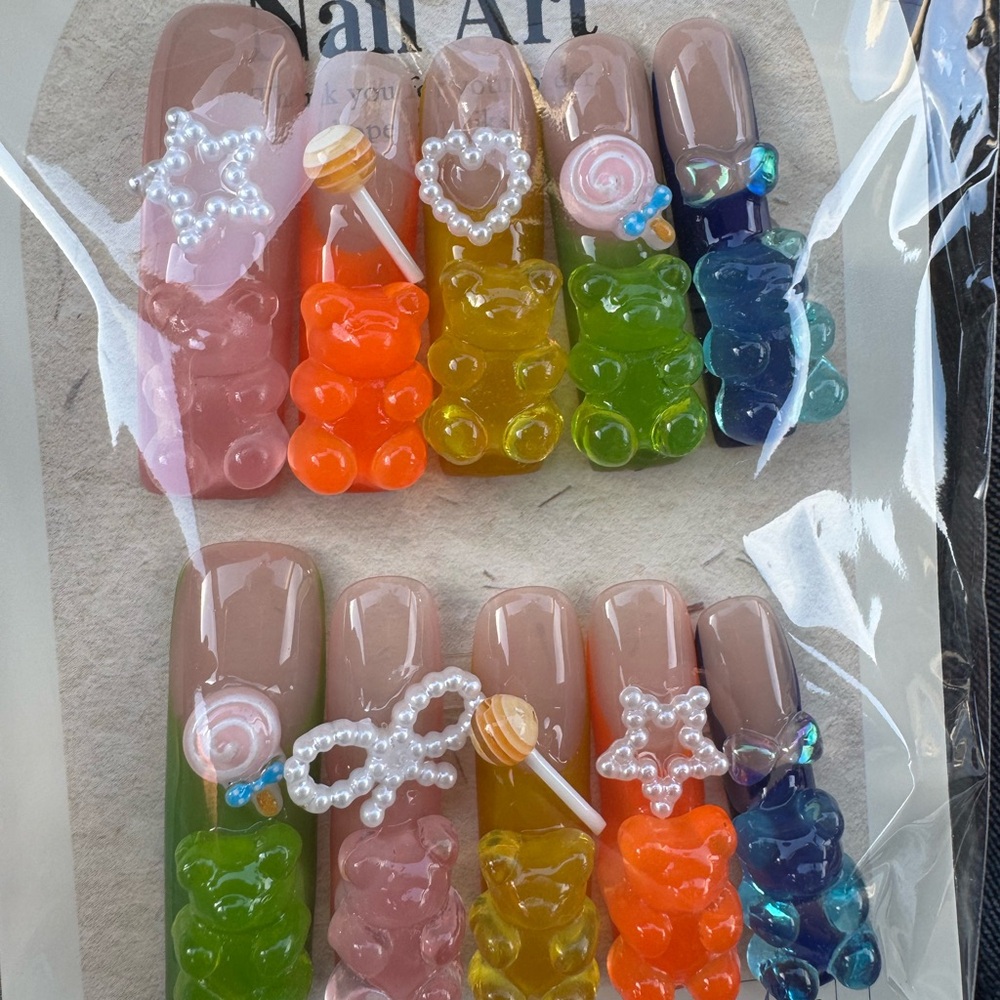 Colorful Gummy Bear Nail Art Set